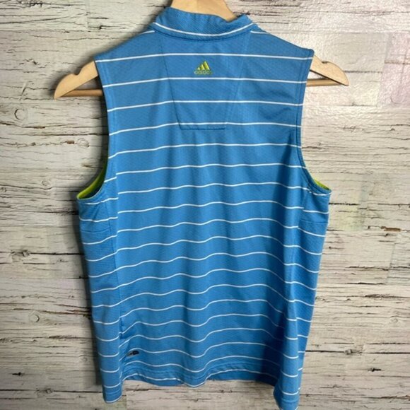 ADIDAS ClimaCool golf shirt blue striped size medium women’s - Picture 6 of 7